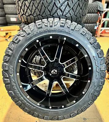 5) 22x12 Fuel D610 Maverick Wheels 35  Nitto AT Tires 5x5 Jeep Wrangler JK JL • $5499