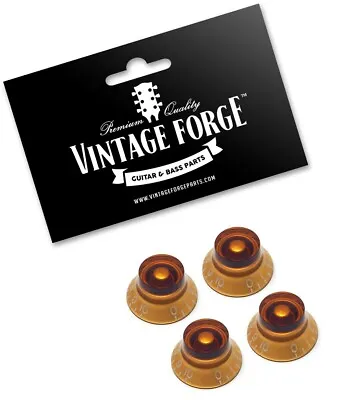 Amber Top Hat Bell Knobs For Gibson Usa Les Paul Guitar Recessed (set Of 4) *new • $14.89