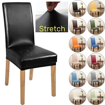 $15.19 • Buy Stretch Dining Chair Cover Waterproof Solid Seat Slipcover Banquet Wedding Party