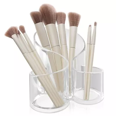 Desk Organizer Makeup Brush Holder Cosmetics Clear Acrylic Brushes Pen Storag... • $23.75