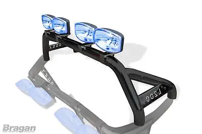 Roll Bar + Tonneau + Blue Spots + Red LEDs For Mitsubishi L200 05 - 15 - BLACK • $1576.67