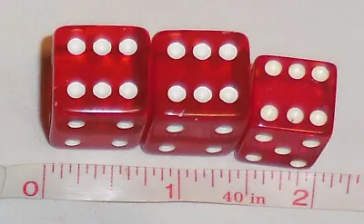 3 Lot Dice Small Red And White Color Game Pieces Parts Numbers 1 - 6 VTG • $11.99