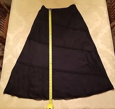 Willi Smith Linen Long Skirt Black Classic 8 Midi Maxi Lined S • $12.95