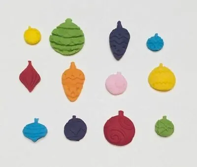 12 Handmade Edible Christmas Decorations Baubles Cupcake Toppers  • £5.75