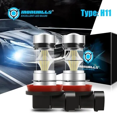 Pair H11 H8 H9 100W LED Fog Light Bulbs White Globes For Ford Ranger 2011-2023 • $26.99