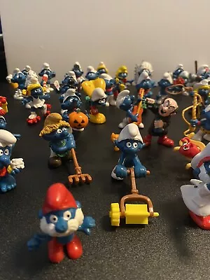 Vintage Smurf Figures Lot Schleich  1970s-80s  48 Total - See Pics Rare • $49.99