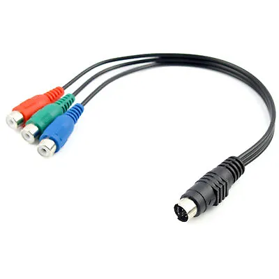 New S-Video 7 Pin To Female 3 RCA Cable Adapter TV AV For PC DVD HDTV *US Seller • $6.99