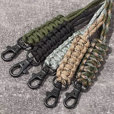 Backpack Key Ring Parachute Cord Lanyard Triangle Buckle Paracord Keychain • $10.91