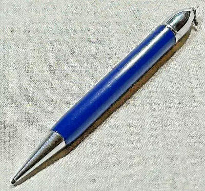 Vintage Clean Chrome & Brilliant Blue MINI Mechanical Pencil For Chain • $7.29