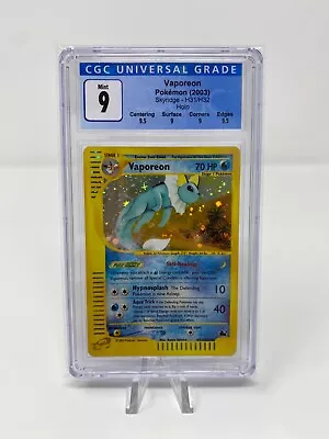 $529.99 • Buy Pokemon TCG CGC 9 With 9.5 Sub Grades Vaporeon H31/H32 Holo Skyridge 2003 Mint