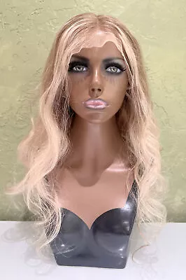 $315 • Buy Lace Front 100% Real Human Hair Wig Light Brown W/Highlights Ombré 22” 13x6 L