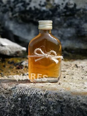 £57.70 • Buy 100x50ml Small Mini Glass Flask Bottles For Wedding Favours, Gold Caps Included