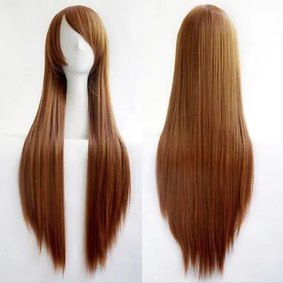 Fashion 80cm Long Straight Wigs Halloween Cosplay Costume Hair Party Full Wig • $14.99