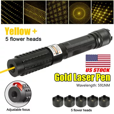 5Watt 591nm  Golden Yellow Laser Pointer Pen SOS Wicked Lasers Black • $69.99
