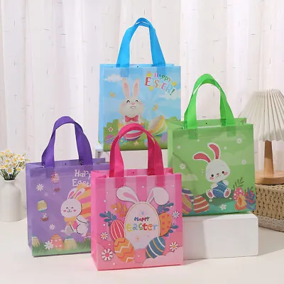 2X Easter Gift Bag Rabbit Bunny Nonwoven Fabric Packaging Bag Cookies Candy Bags • £2.85