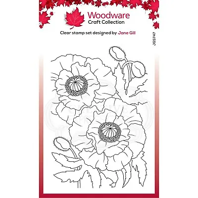 Woodware Clear Stamp Set  - Poppies By Jane Gill JGS747 • £3.90