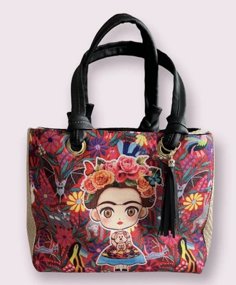 $39.95 • Buy Frida Kahlo Purse Mexican Artisan Woven Embroidered Handbag Floral Zip Top EUC