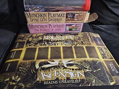 Lot Of 3 Munchkin Playmats Steve Jackson Games: Signed By Designer Justin Gary!! • $189.99