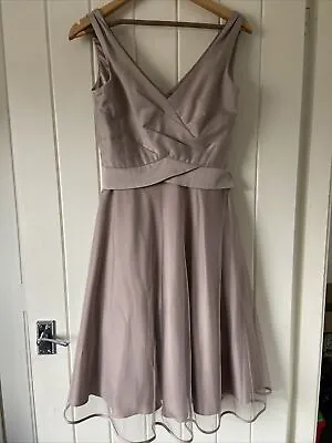 Size 8 Monsoon Bridesmaid Prom Dress Mink Pretty Pastel Colour Worn Once • £20