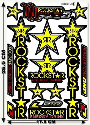 Yellow Rockstar Energy Drink Metal Mulisha Motocross Yamaha Racing Sticker Vinyl • $12.48