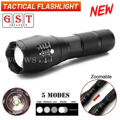 XML-T6 Tactical Flashlight Torch Super Bright Camping LED Torch Zoomable • $15.33