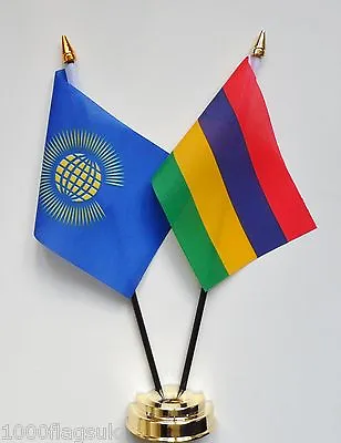 Commonwealth & Mauritius Double Friendship Table Flag Set • £9