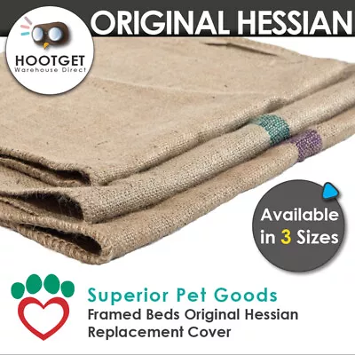 [3 Sizes] Superior Pet Goods -Jute Hessian Dog Framed Bed Mat Replacement Cover  • $18.99