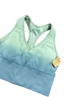 NWT Victoria Secret PINK Women's Racer Back Sports Bra Sz M Teal/Blue • $18.95