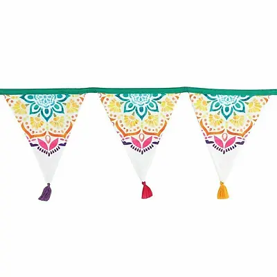 Mandala Fabric Bunting -Festive Peace Out Bunting For The Home Or Garden 1.5 Mtr • £9.75