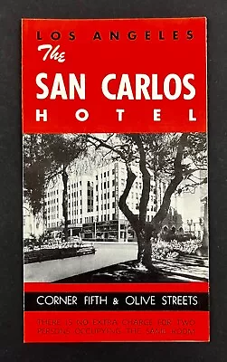 1950s San Carlos Hotel Los Angeles California Vintage Travel Mini Brochure Rates • $9.99