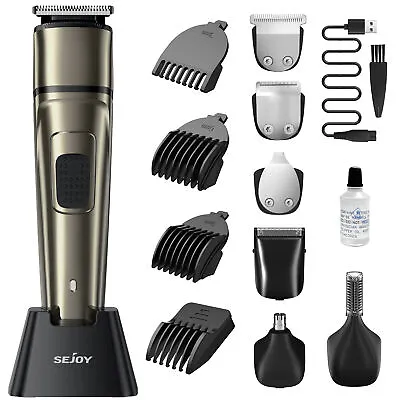 SEJOY Electric Hair Clippers Mens Rechargeable Beard Trimmer Shaver Grooming Kit • £17.39