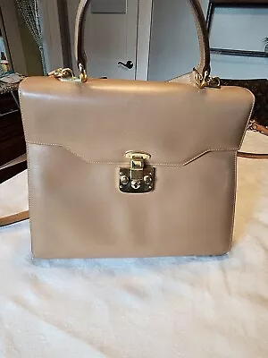 Gucci Lady Lock Top Handle  Leather Kelly Tote Hand Bag Vintage • $493