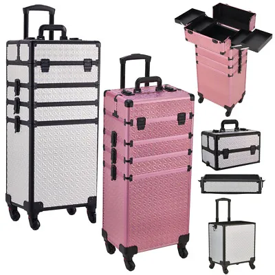 Large Vanity Makeup Beauty Cosmetic Case Trolley Box Hairdressing Nail Storage • £79.95