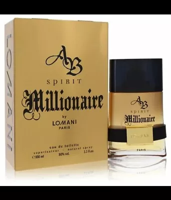 AB Spirit Millionaire By Lomani 3.3 / 3.4 Oz EDT Perfume For Men New In Box • $32.49