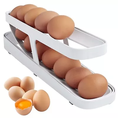 £7.98 • Buy Refrigerator Egg Dispenser Cupboard Egg Storage Rack Tray Rolling Egg Holder UK