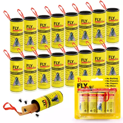 24 Rolls Insect Bug Fly Paper Catcher Trap Ribbon Strip Sticky Tape Flies • $22.94