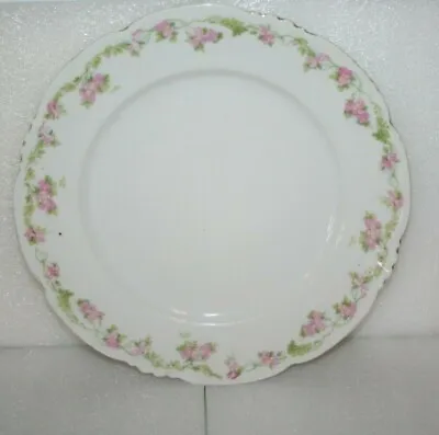 Antique Austria Habsburg Bone China Salad Plate Pink Floral Garland Scallop Edge • $3.97