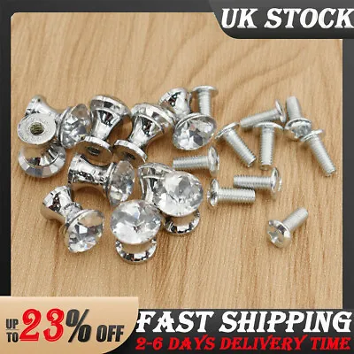 10PCS Small 12mm Knobs Crystal Pulls With Screw Cabinet Drawer Pulls Knob Decors • £3.32