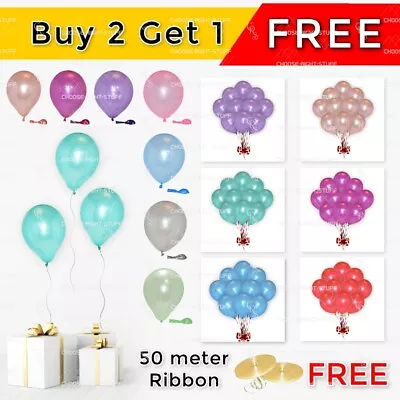 100 PCS Pearlized Balloons Helium Latex Metallic 10    Wedding Birthday Party UK • $3.72