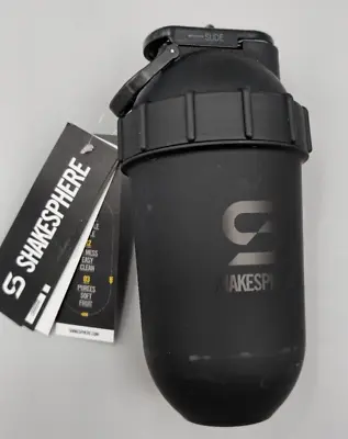 ShakeSphere Tumbler Protein Shaker Bottle 24oz Capsule Shape Mixing Matte Black • $14.99