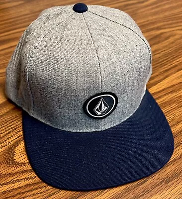 Volcom Baseball Hat Cap Gray Blue Size O/S Adjustable Snap Back Logo Skater • $12.99