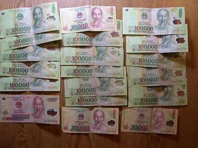 Vietnam Currency 100000 200001000050002000 Dong Banknotes (total 1746000 D • $75