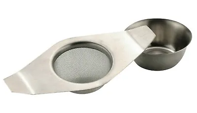 Tea Strainer Fine Mesh Stainless Steel Loose Leaf Tea Infuser Sieve With Cup  • £6.95