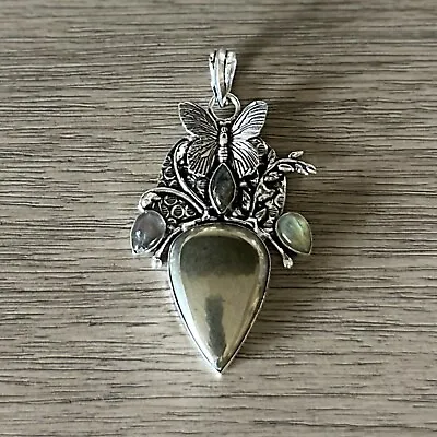 Apache Pyrite Butterfly Pendant Vintage Style Silver Statement Jewelry 1046 • $9.99