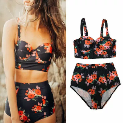£12.44 • Buy Women Floral  Bikini Set Swimming Costume Push-up Padded Swimwear Swimsuit HOT