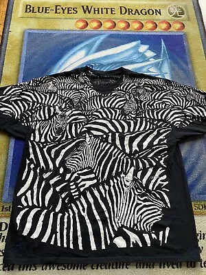 Liquid Blue Zebra Herd All Over Print T-Shirt Sz XXL 2XL AOP Greg Genrich Africa • $24.99