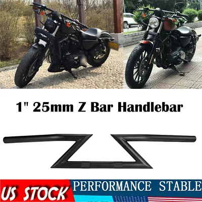 Black Motorcycle Drag Z-Bars 1  Inch Handlebars For Harley Sportster Dyna Bobber • $59.12