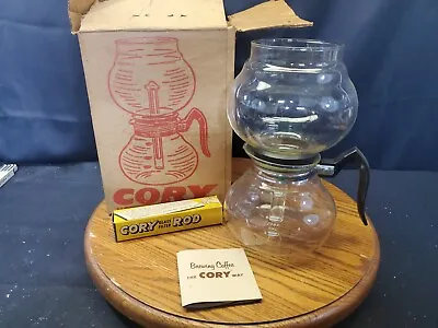 $99 • Buy UNUSED NOS!! Vtg CORY Glass COFFEE Vacuum BREWER Pot 4-8 Cup #DKG-S Original Box