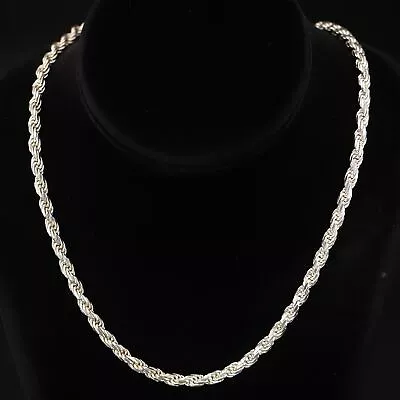 Sterling Silver - ITALY MILOR 5mm Rope Chain 26.5  Heavy Necklace - 49.5g • $2.99