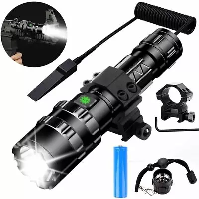 $17.59 • Buy Tactical Police Gun Flashlight +Picatinny Rail Mount+Switch For Hunting Shooting